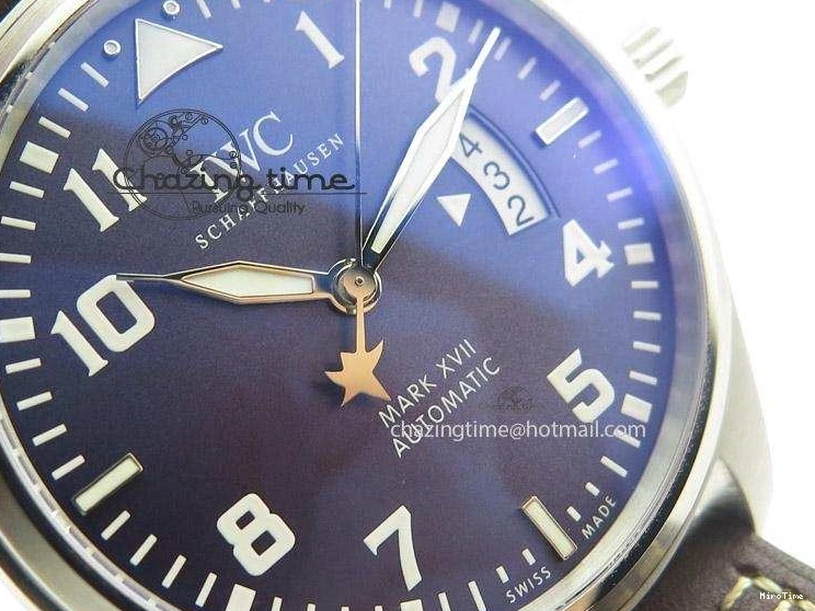 MIROTIME 0726 Mark XVII Le Petit Prince MK Maker 1:1 Best Edition SS Blue Dial On Brown Leather Strap A ComfortFit 7377
